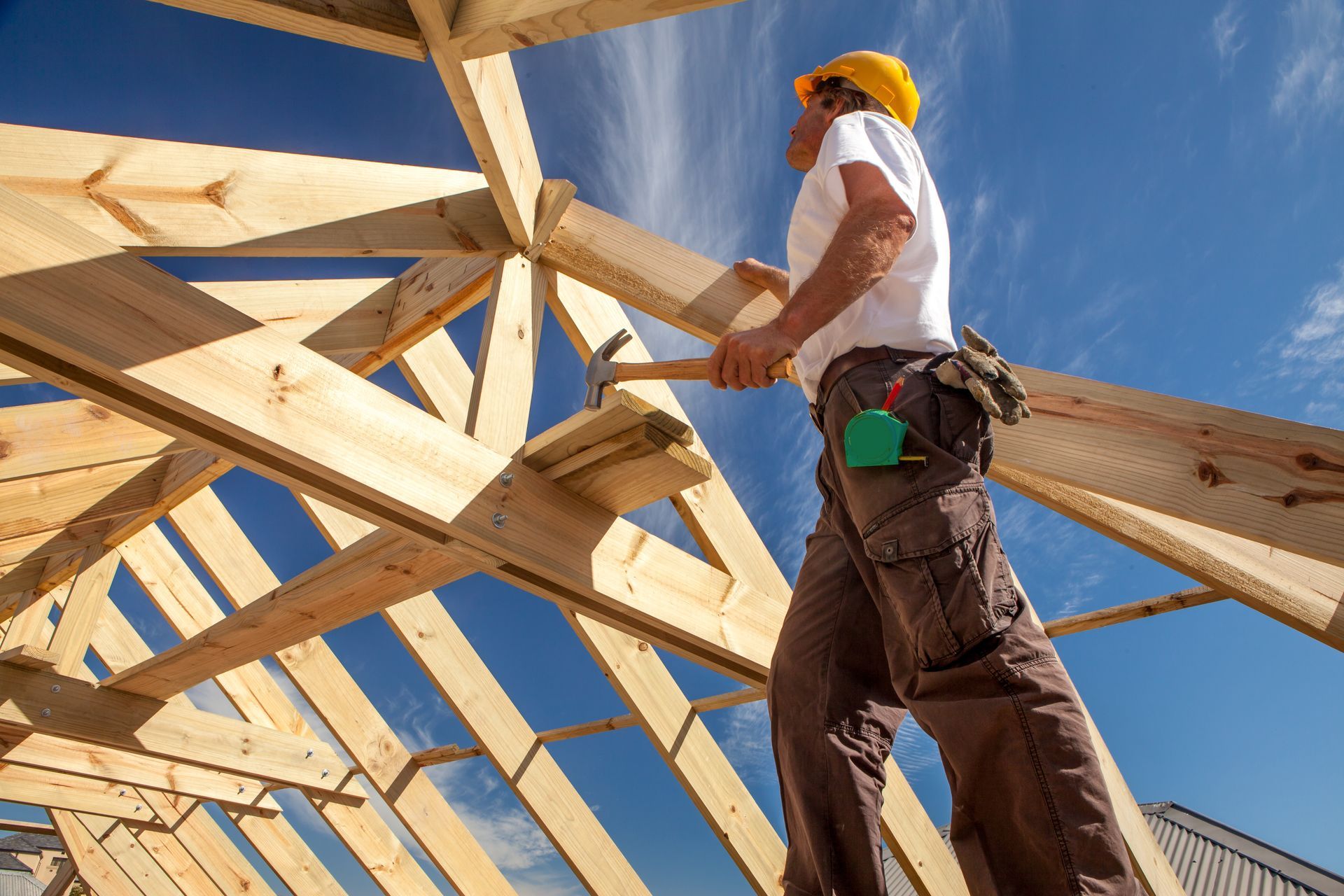a house frame going up