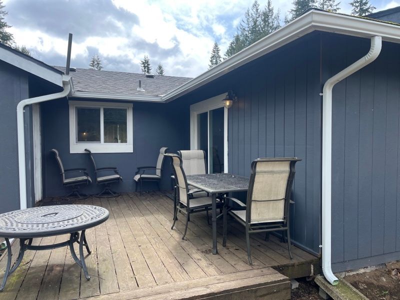 blue house porch