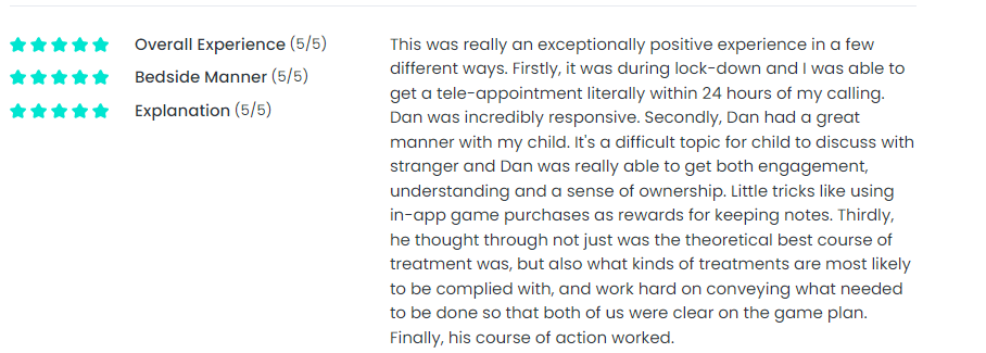 Reviews for Dr Crespi Paediatric Gastroenterologist