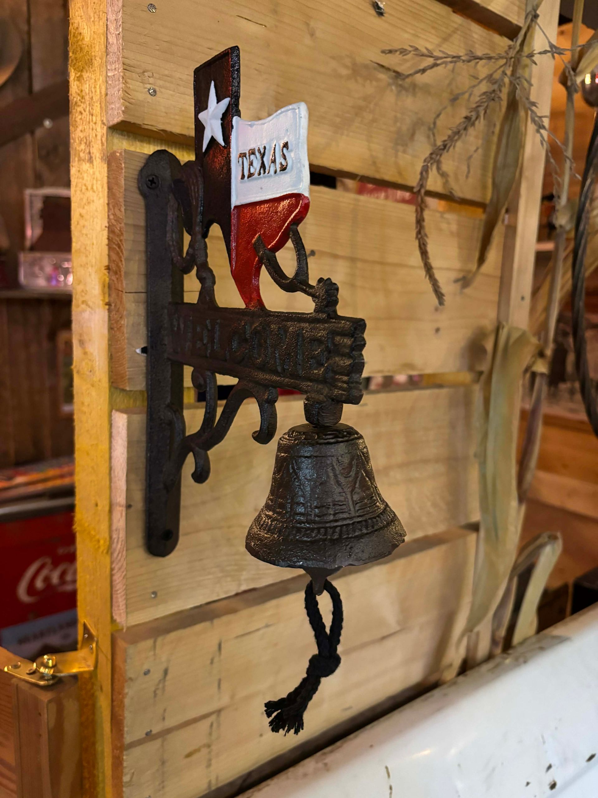 Cloche de porte Texas – Fonte décorative “Welcome”