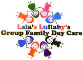 A logo for lala 's lullaby 's group family day care