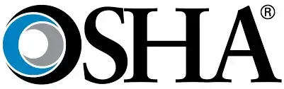 OSHA logo with circular design and the letters OSHA.