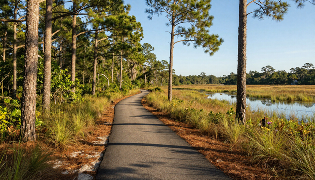 Jacksonville-Baldwin Rail Trail through pine flatwoods