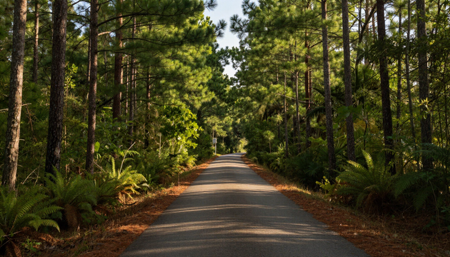 Withlacoochee State Trail through pine forest