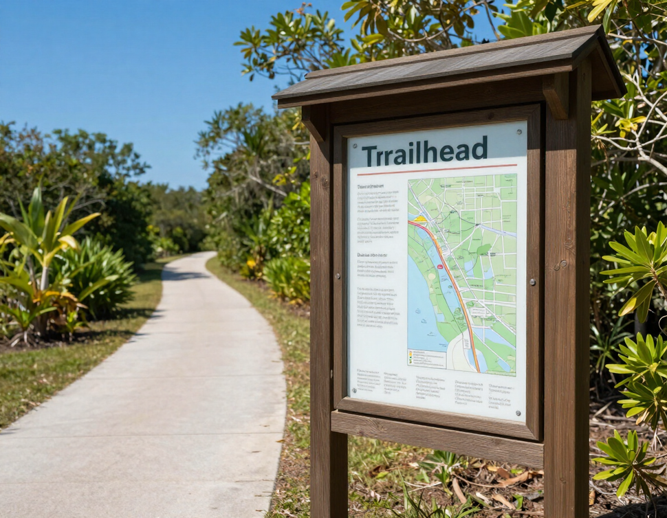Trail signpost at a Florida trailhead