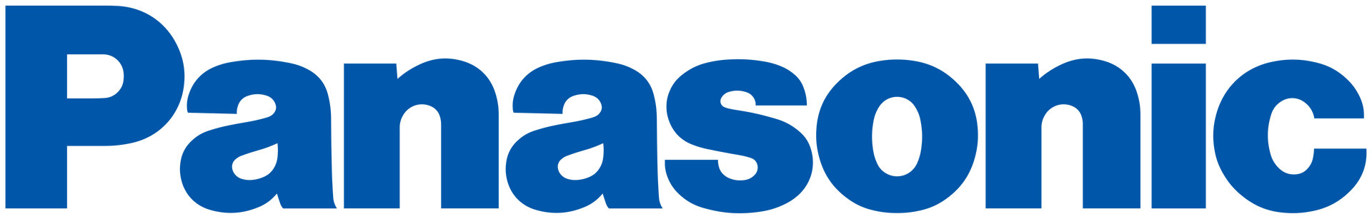 Panasonic logo in blue.