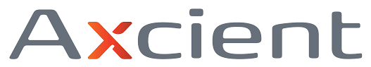 Axcient logo with gray text and a red 