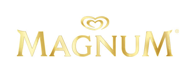 Gouden Magnum-logo met een gestileerd hartembleem boven het woord