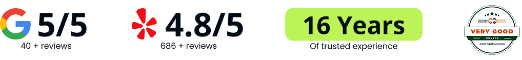 Customer ratings: Google 5/5, Yelp 4.8/5, 16 years in business, and a badge.
