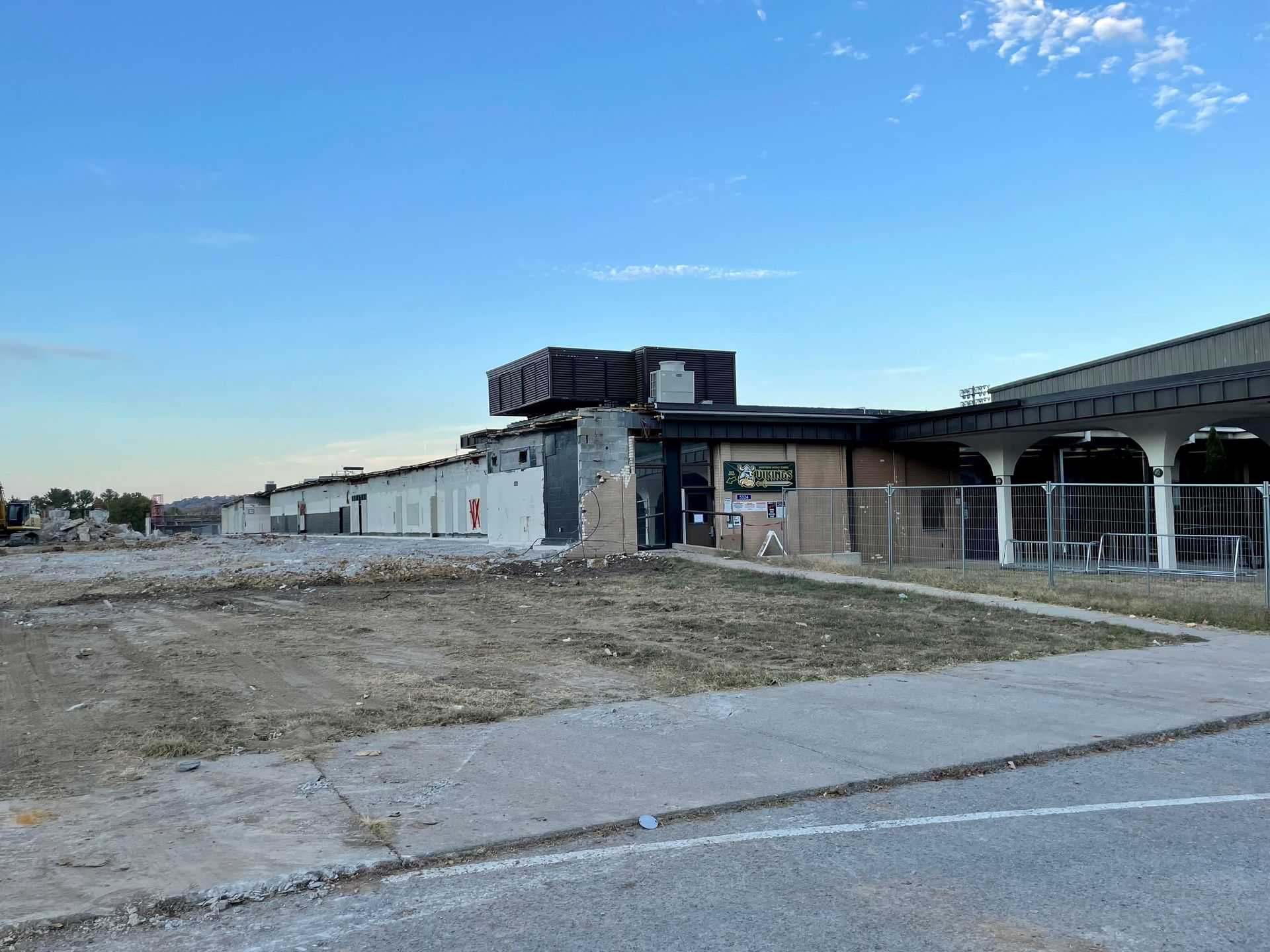 The southwest corner after initial demolition