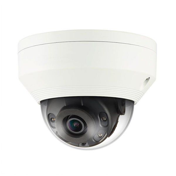A dome camera is shown on a white background.