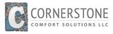 Logo for Cornerstone Comfort Solutions LLC: white "c" over a stone block, text "Cornerstone" and "Comfort Solutions LLC."