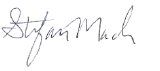 Black handwritten signature on a white background