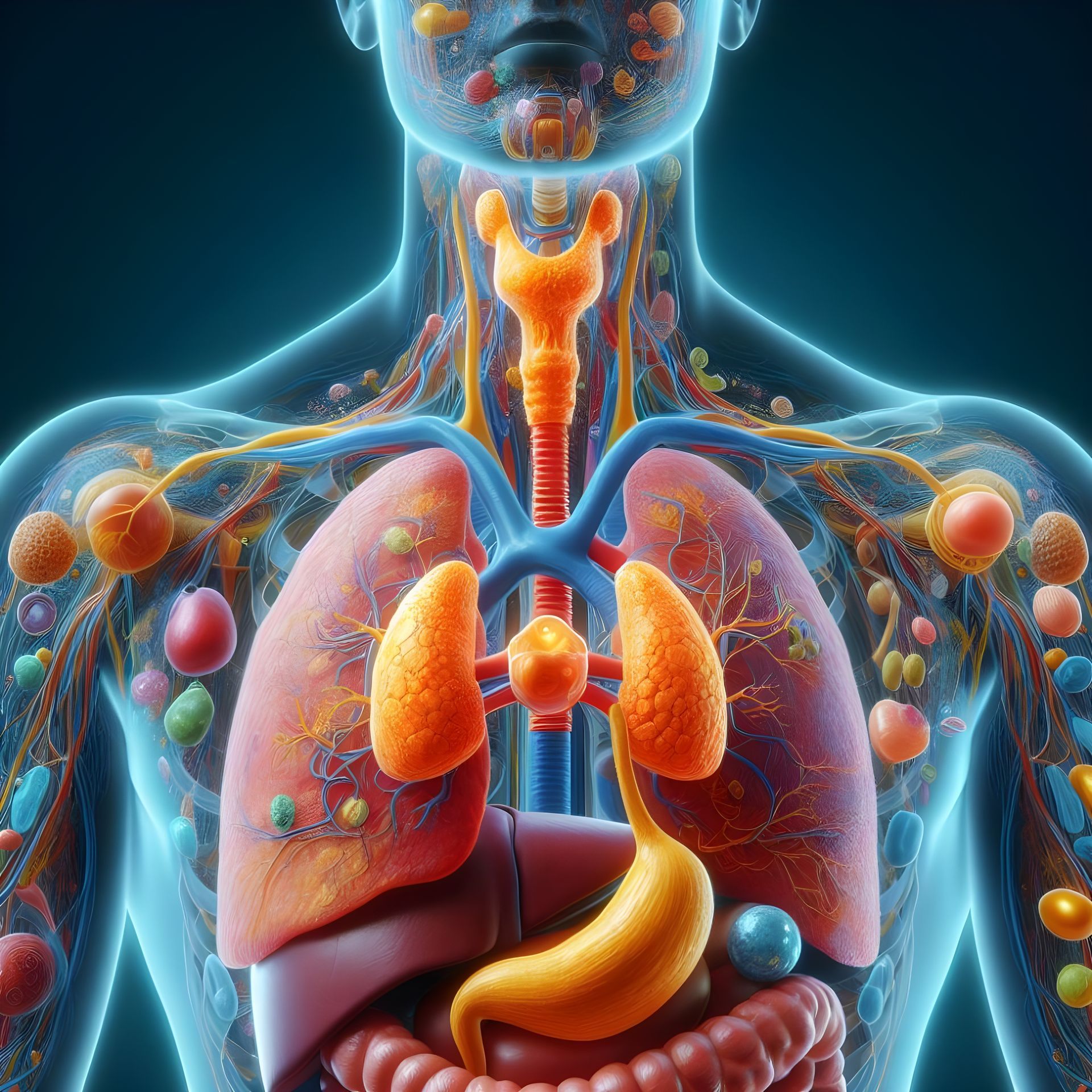 Ein computergeneriertes Bild der inneren Organe einer Person