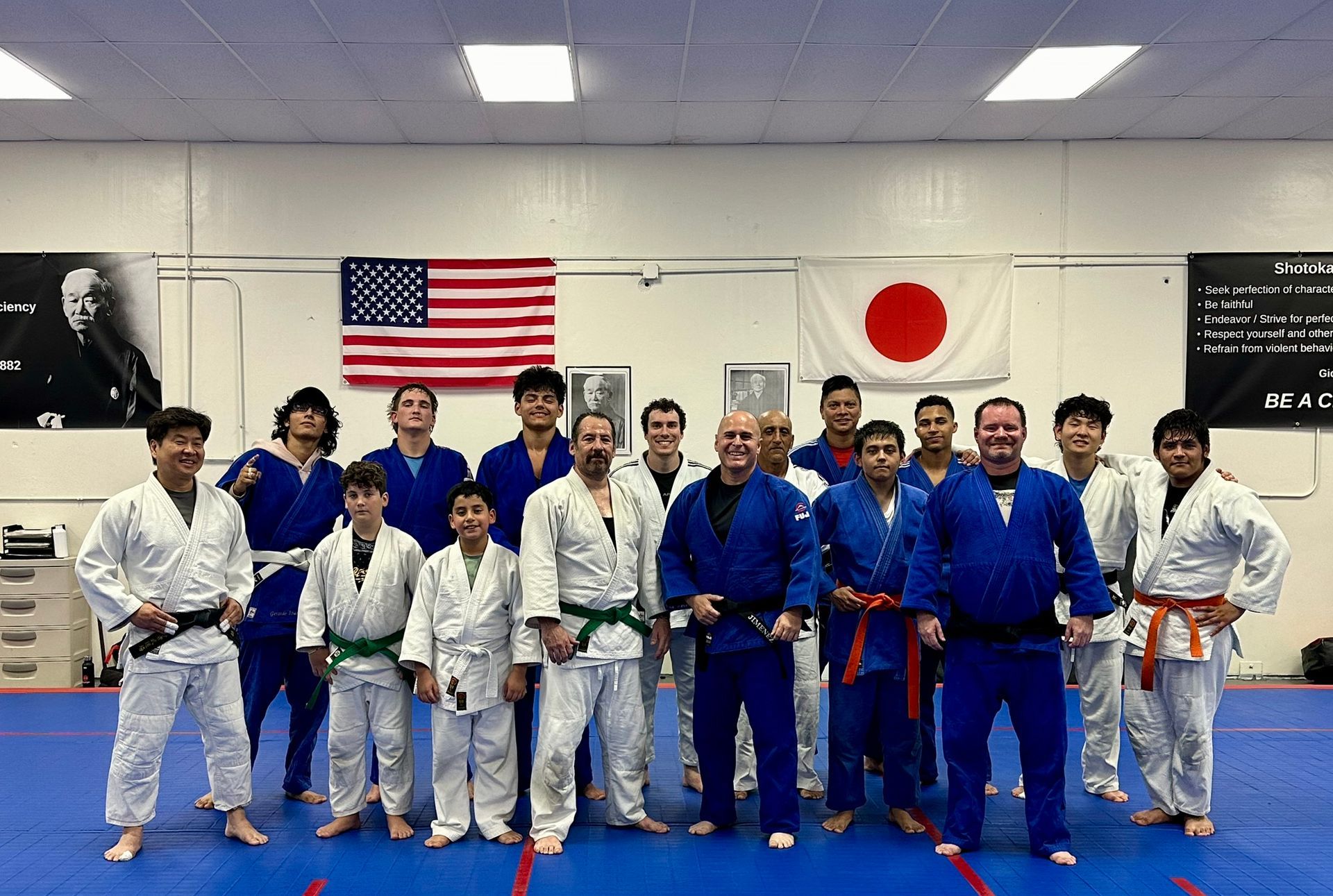 Students practice adaptive Judo drills at Champion Martial Arts & Fitness in Pasadena, TX, improving balance and safety.