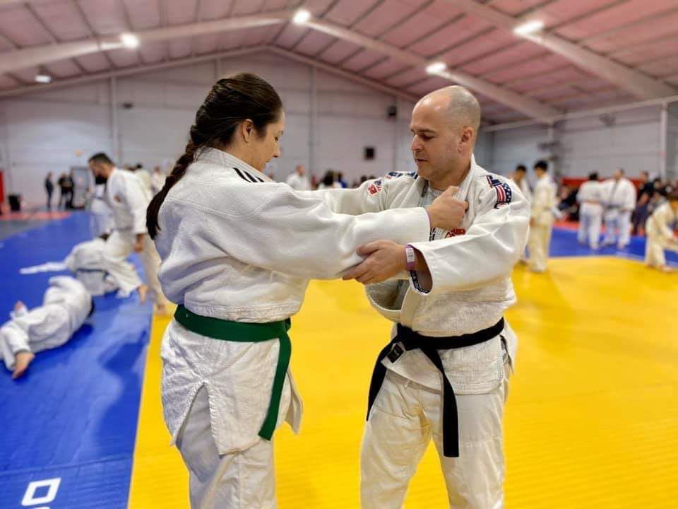 Students practice Judo throws at Champion Martial Arts & Fitness in Pasadena, TX to build focus and calm.