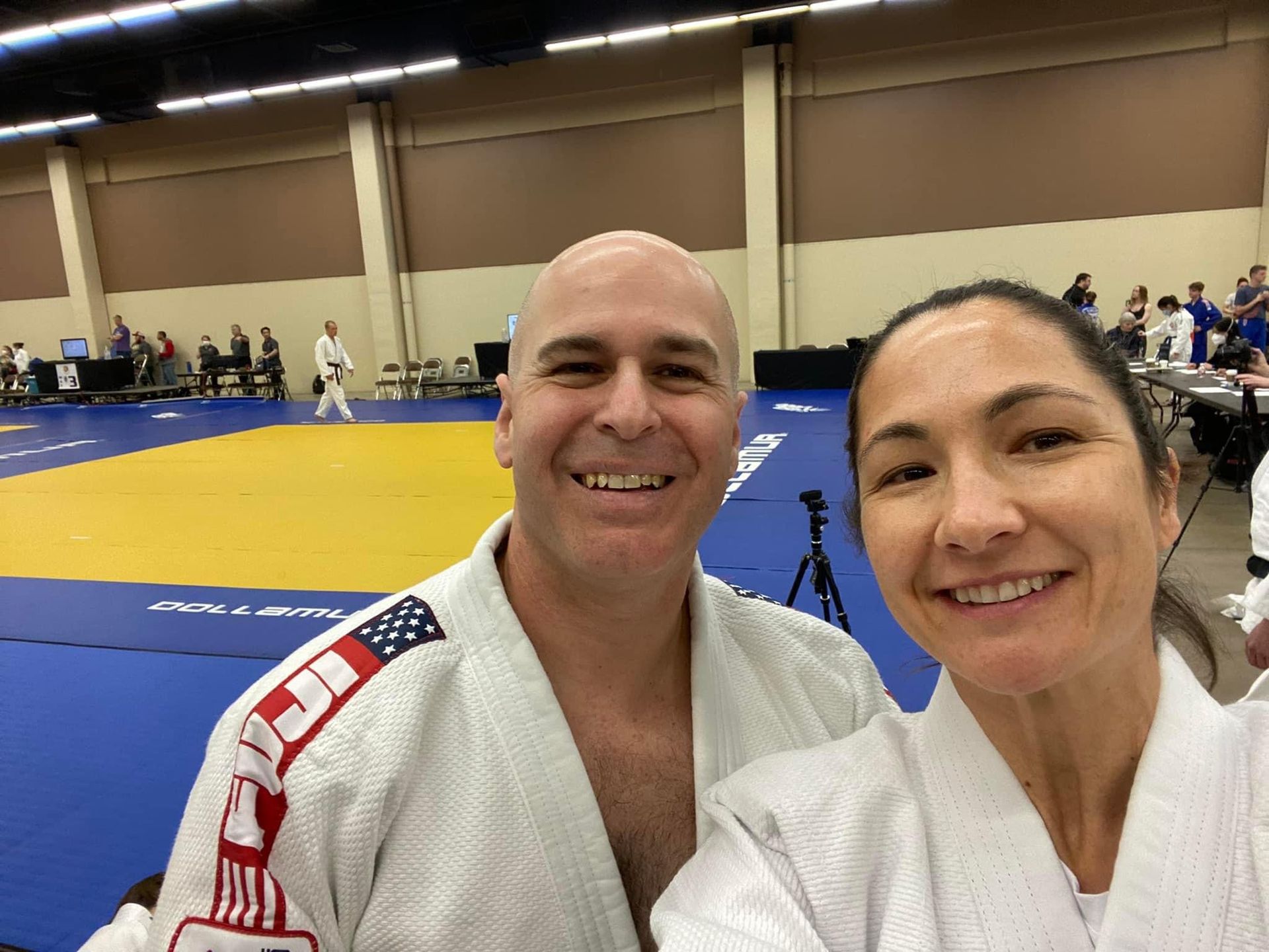 Judo students practicing controlled throws at Champion Martial Arts & Fitness in Pasadena, TX for calm focus.