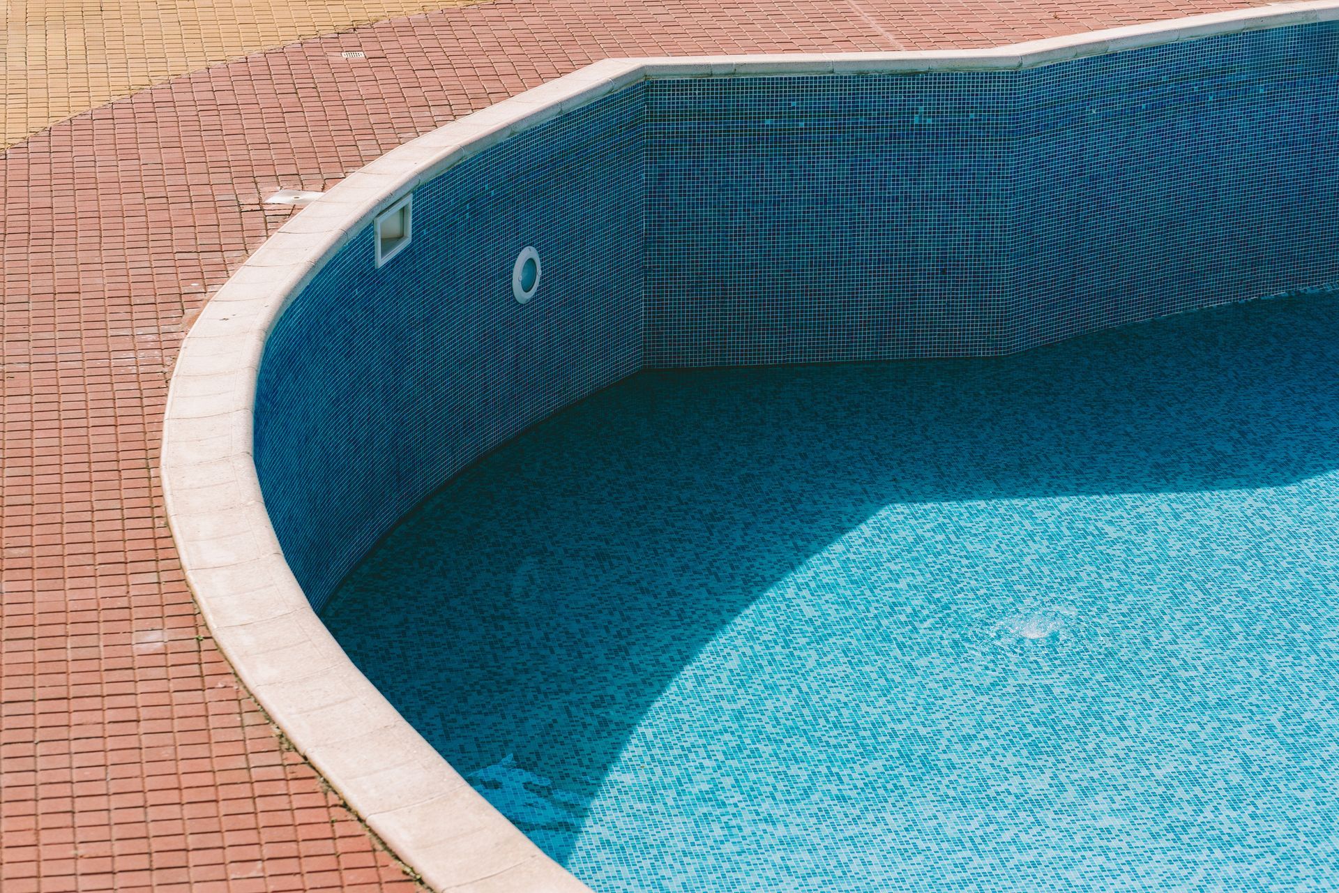 Blue Tiled Swimming Pool With Water Blue Tiled Swimming Pool With Water