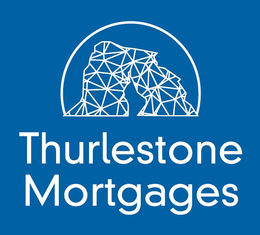 A blue and white logo for thurlestone mortgages