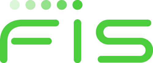 Green FIS logo with five dots of varying shades of green above.