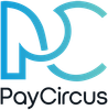 Blue logo: stylized