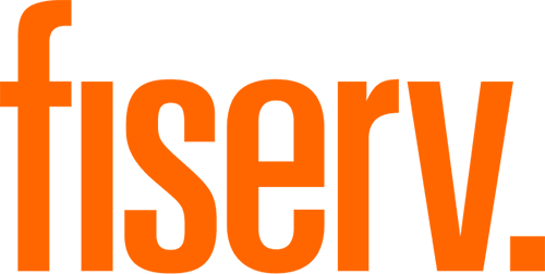 Fiserv logo in orange text on white background.