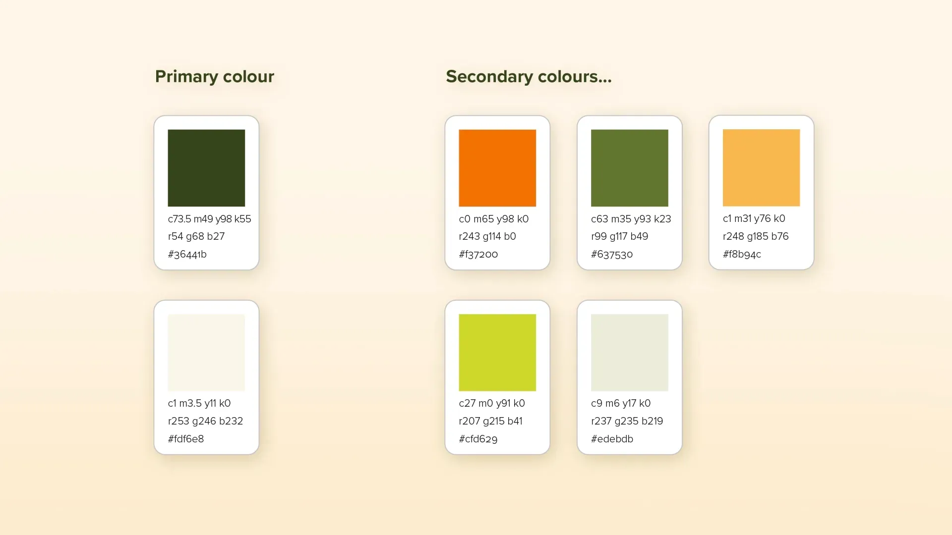 Colour palette for the Earth Cycle brand Colour palette for the Earth Cycle brand