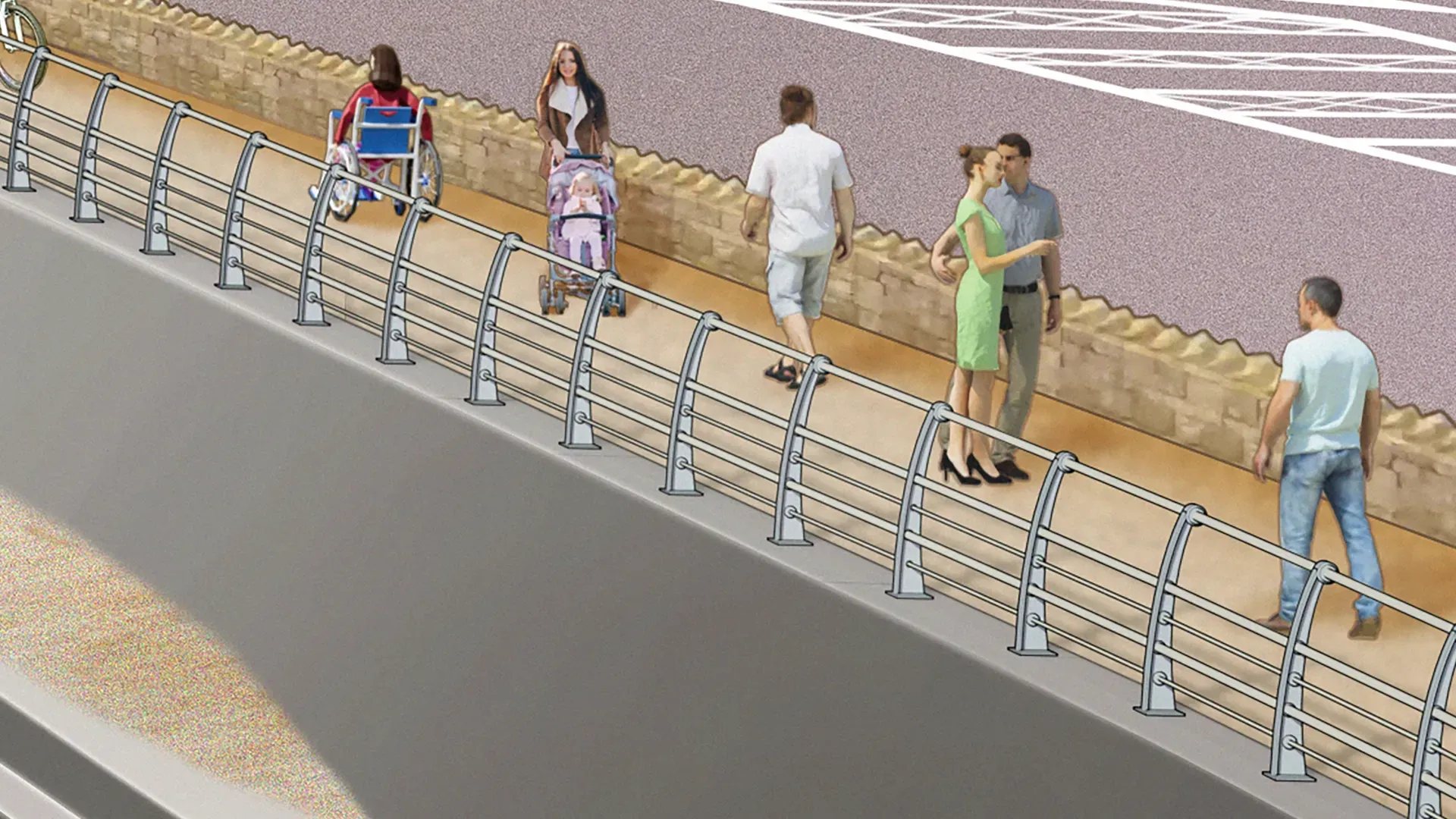 A close up of the type of railings suggested to be used at the proposed Sandown and Yaverland sea defence improvements.
