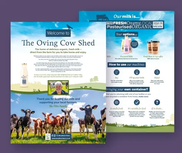 Woodhorn Farm Organic Milk in-store posters