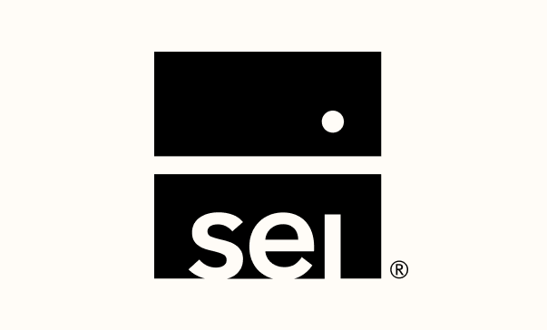 SEI logo in black and white, with a black rectangle, white dot, and lowercase letters below.
