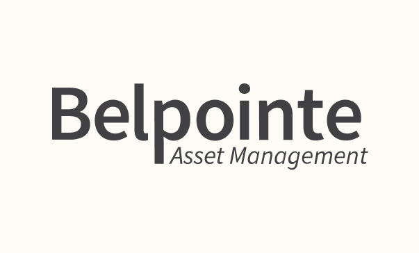 Belpointe Asset Management logo in black and gray on a light background