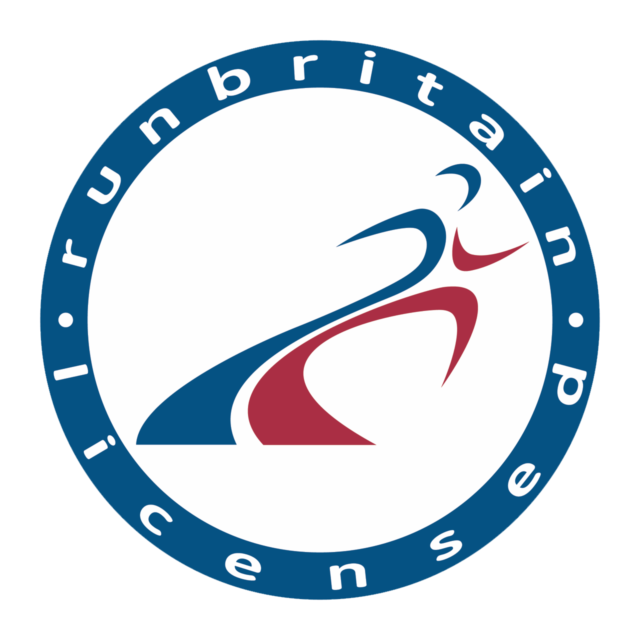 Run Britain license logo: stylized runner in red and blue, within a blue circular border with white text.