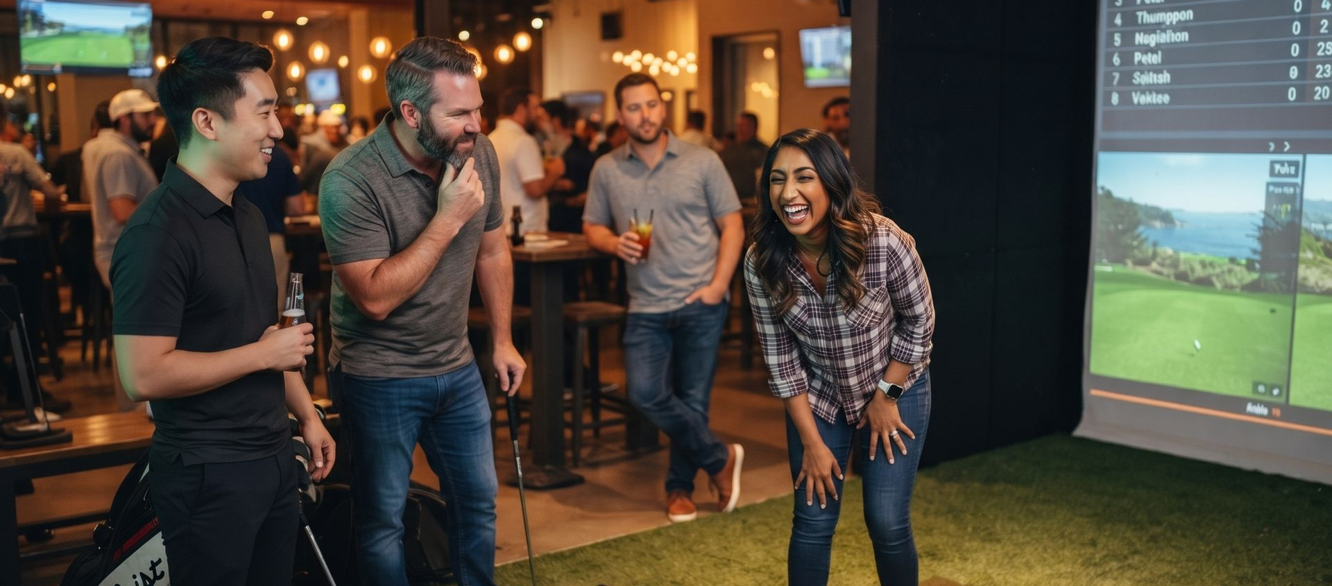  Indoor golf league night in Essex, CT