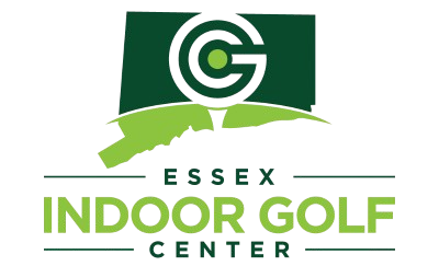 Essex Indoor Golf Center logo in green and white with a golf ball graphic