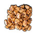 Roasted corn kernels on a black background.