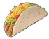 Taco with seasoned ground meat, lettuce, cheese, and tomatoes in a soft tortilla shell.