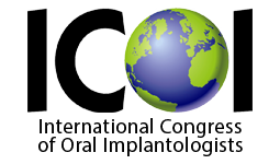 ICO logo with green and blue globe in the O, text: International Congress of Oral Implantologists