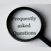 Magnifying glass over the words “Frequently asked Questions” on a gray background