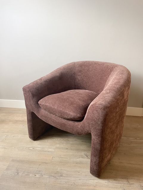 Fauteuil | warm bruin chenille