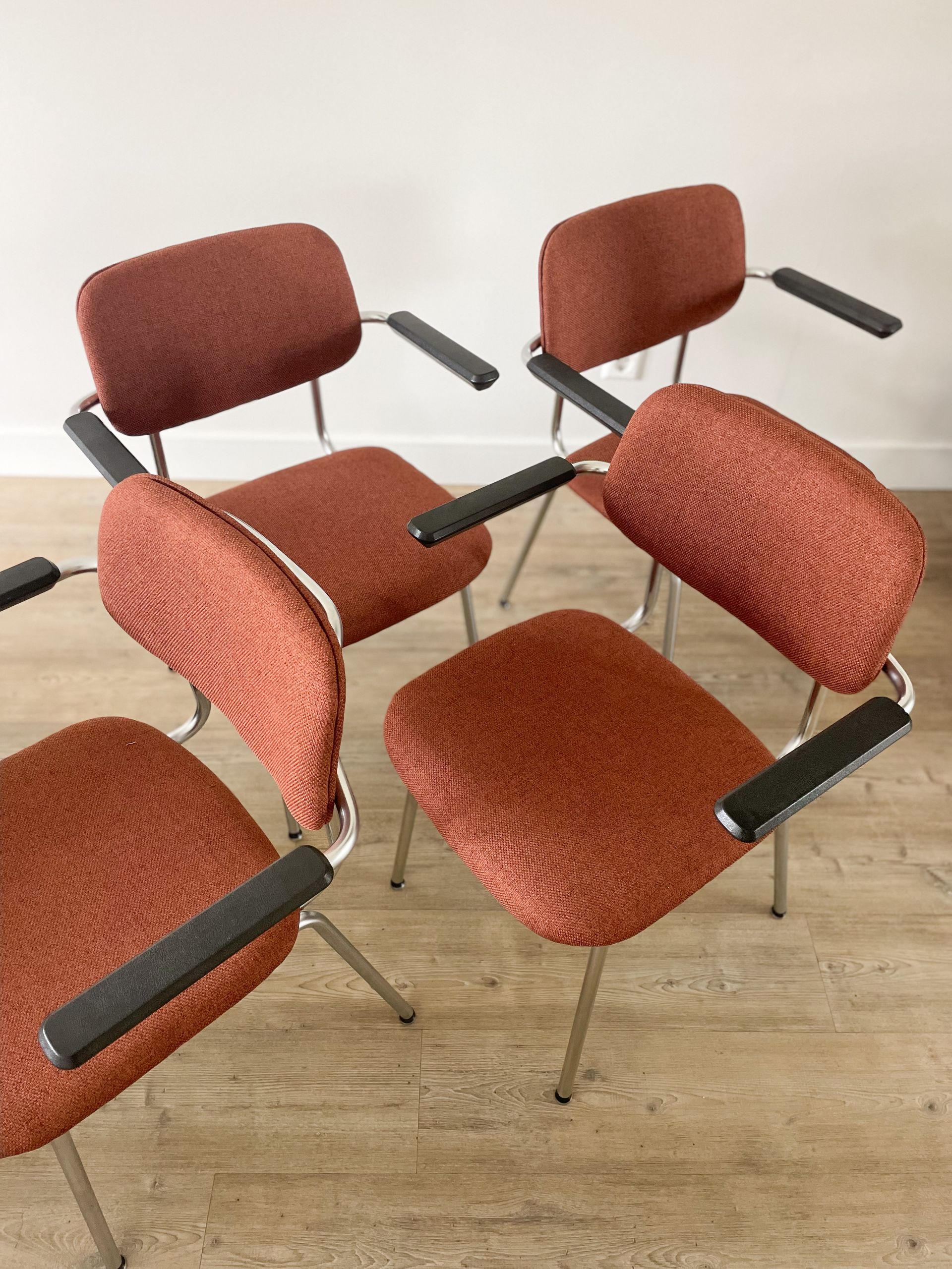 Set vintage stoelen | Gispen | 4 pc | Terra
