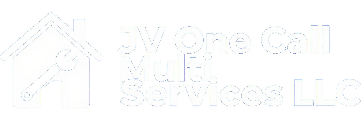 White logo for “My One Call Multi Services LLC” with a house and wrench icon on a light background