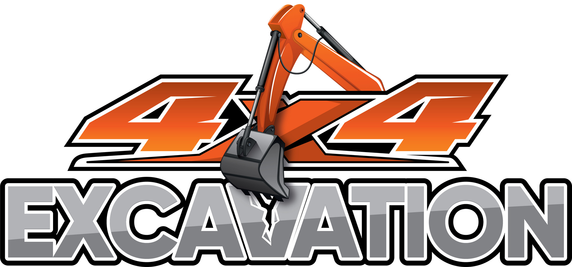 Un logo pour une excavation 4x4 avec une excavatrice dessus