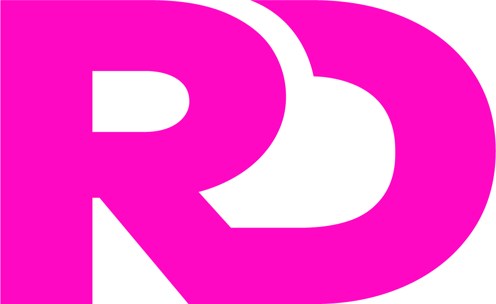 A pink RD logo.