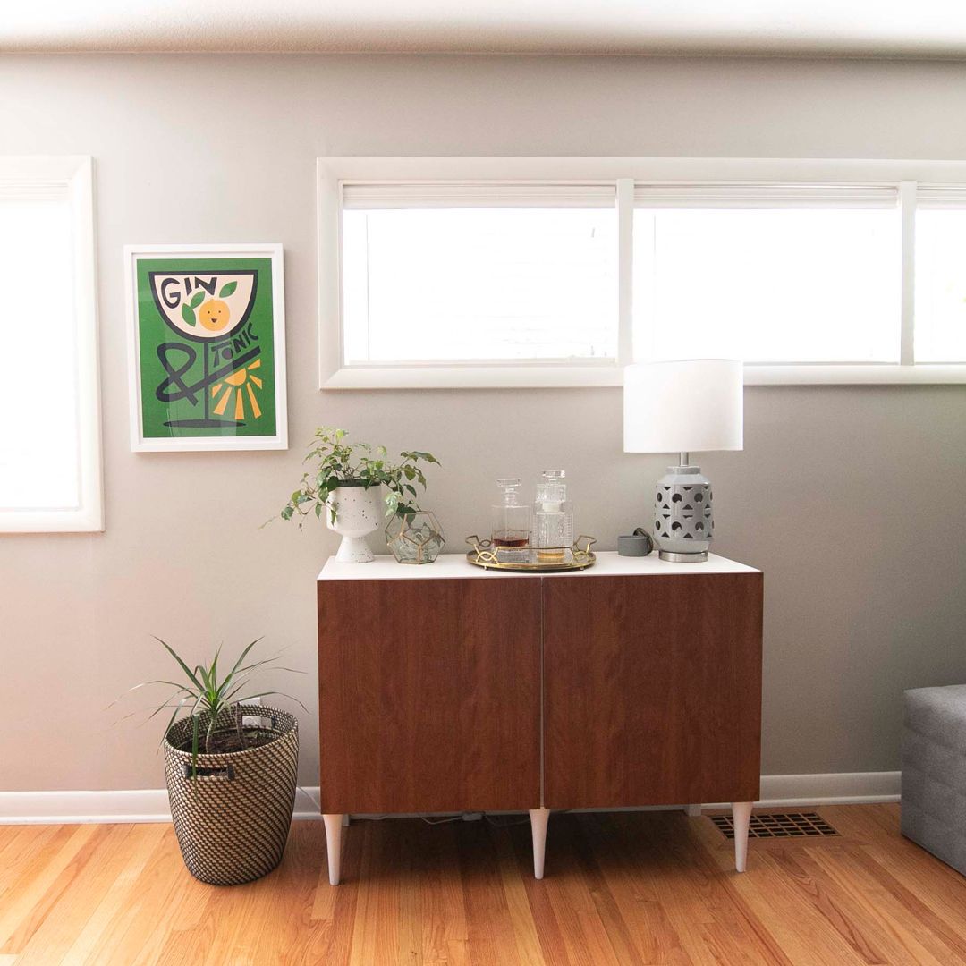 Brown wood Server in Living Room