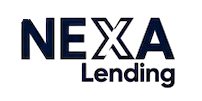 NEXA Lending logo in dark blue text on a white background