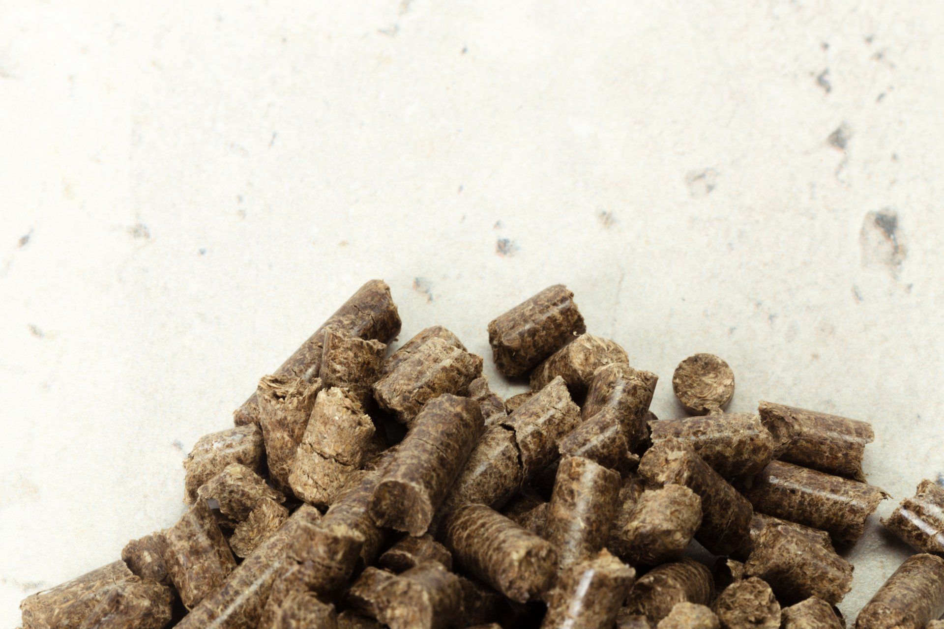 pile of pellets on neutral background