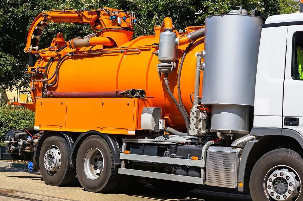 Orange Hydro Truck — Porta-Vac in Proserpine, QLD