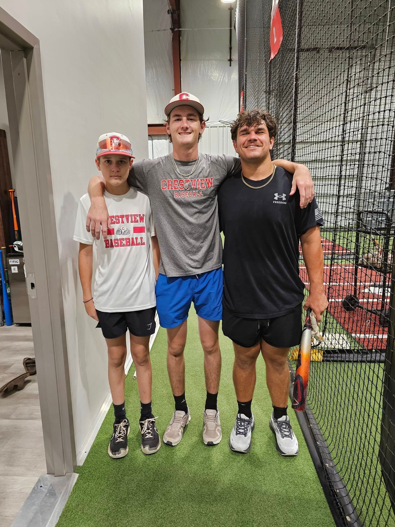 Foundry Athletics athletes and coach inside the training facility