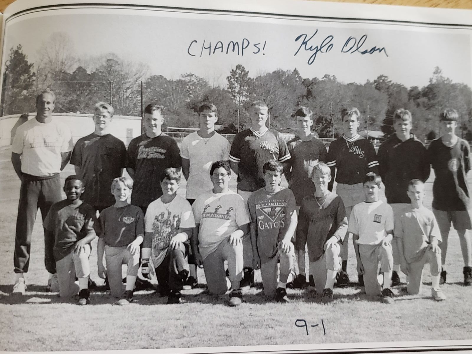 Zachary Tyler Jernigan Memorial baseball team photo