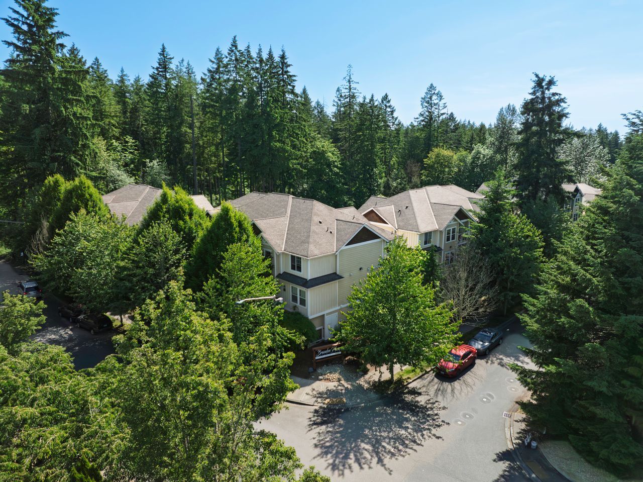 Photo of the building seen from a bird's eye view from a distance